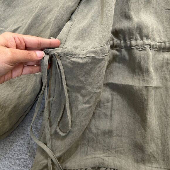 Mittoshop Dress Womens Medium Green Adjustable Drawstring Waist Balloon Sleeves - Picture 4 of 13